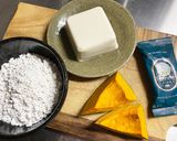 カボチャと生スピルリナの豆腐白玉月見団子作り方1写真