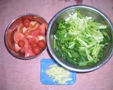 トマトと青菜のあったかスープ作り方1写真