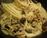 きしめんで栗ときのこのクリームソース作り方7写真