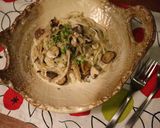 きしめんで栗ときのこのクリームソース作り方8写真