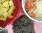 フライパンでごま油肉じゃが作り方1写真