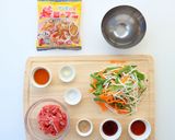 野菜たっぷりビビンバ風焼ビーフン作り方2写真