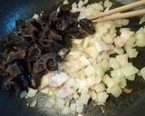黒きくらげとベーコンのクリームパスタ作り方9写真