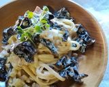 黒きくらげとベーコンのクリームパスタ作り方14写真