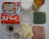 サッポロ一番ミソバタコンチキラーメン作り方1写真
