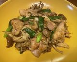 鶏とキノコの炒め物　柚子胡椒風味作り方5写真