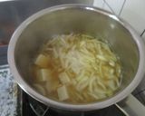 コーンとたまごのスープ / 七尾市給食作り方3写真