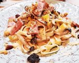 ハムと栗と茸のクリームパスタ作り方8写真