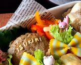 ハンバーグで月見弁当 詰め方作り方9写真