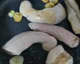 鮭白子のガーリック炒め大葉入り☆作り方1写真