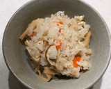 創味だしでほんのり甘めのマツタケごはん作り方5写真