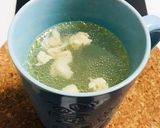 鶏胸肉の茹で汁で そのまま簡単スープ作り方2写真