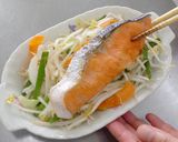 焼き鮭と野菜のレンジ蒸し作り方3写真
