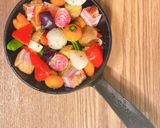 簡単 パプリカとベーコンのスキレット焼き作り方3写真