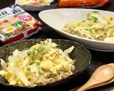 サチの部活飯！キャベ卵のっけラーメン作り方5写真