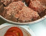たっぷりえのき茸トマトのせハンバーグ作り方2写真