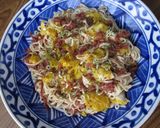 卵とコンビーフで焼き塩ラーメン作り方4写真