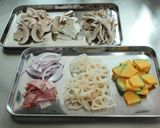 グリラーで、秋野菜とキノコのフォカッチャ作り方5写真
