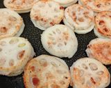 れんこんの豚ひき肉の挟み焼き作り方4写真