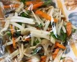全てレンジしっかり味のニラ玉味豚平焼風作り方12写真
