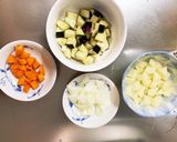 レンジ梅クリームソース豚こまのせドーム蒸作り方1写真