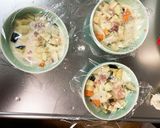 レンジ梅クリームソース豚こまのせドーム蒸作り方4写真