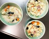 レンジ梅クリームソース豚こまのせドーム蒸作り方5写真