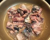 サバ缶の卵とじ丼ぶり作り方1写真