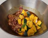 かぼちゃと牛肉の中華風蒸し物作り方3写真