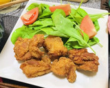 十五夜のお月見団子と唐揚げの夕飯レシピ作り方2写真