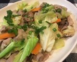 キャベツと豚こま肉のネギ味噌炒め作り方5写真