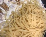 帆立とマッシュルームのクリームパスタ作り方10写真