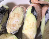 鶏ひき肉とゆずごしょうのナスはさみ揚げ作り方4写真