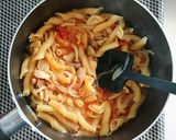ツナときのこのワンポットトマトパスタ。作り方3写真