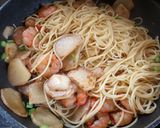 簡単！カブと海老の麺つゆパスタ作り方7写真