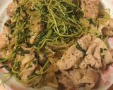 豆苗と豚肉のポン酢炒め作り方4写真