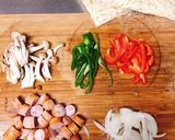 【10分カフェ飯】うどんナポリタン！作り方1写真