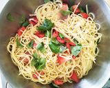 フレッシュバジルとトマトの冷製パスタ作り方4写真
