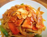 豚ロースのガーリック味噌だれの焼きそば作り方14写真