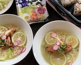 サッポロ一番！鶏唐揚入りすだち塩ラーメン作り方3写真