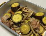 豚バラ肉とさつま芋とえのき茸の煮物作り方6写真