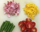ベーコンと彩り野菜の大葉ジェノベーゼ作り方1写真