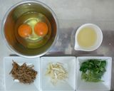辛口なめ茸大蒜と三つ葉の出汁巻き卵作り方2写真