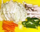 マッシュルームと野菜のクリームパスタ作り方1写真