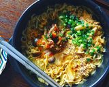 キムチチゲ風卵とじラーメン作り方4写真