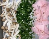 ハムときのこのかきたま中華スープ作り方1写真
