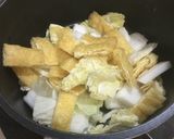 油揚げと白菜の豆腐味噌汁作り方1写真