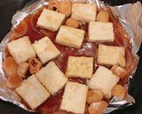 親子丼風、味染み、お麩と豆腐の玉子とじ丼作り方7写真