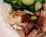 焼豚とキュウリのピリ辛和え作り方1写真