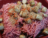 合挽き肉とごぼうと胡麻の煮込み作り方2写真
